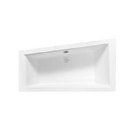 BADEWANNE Eckwanne INTIMA 150/85 Links + Schürze + 2 Kopfstützen KODI Ablauf Füße - Weiß, Kunststoff (85/55.5/150cm) - bad land