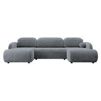 WOHNLANDSCHAFT Dream U - Schwarz/Grau, Holz/Kunststoff (318/88/160cm) - MIRJAN24