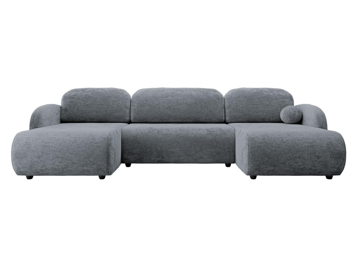 WOHNLANDSCHAFT Dream U - Schwarz/Grau, Holz/Kunststoff (318/88/160cm) - MIRJAN24