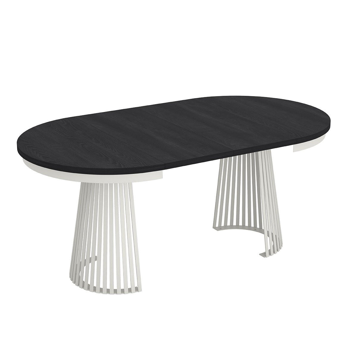ESSTISCH TRAVIS Ausziehbar 100 - 180 / 100 x 76,6 cm - Schwarz/Weiß, Holz (100/100/76.6cm) - MASSENO