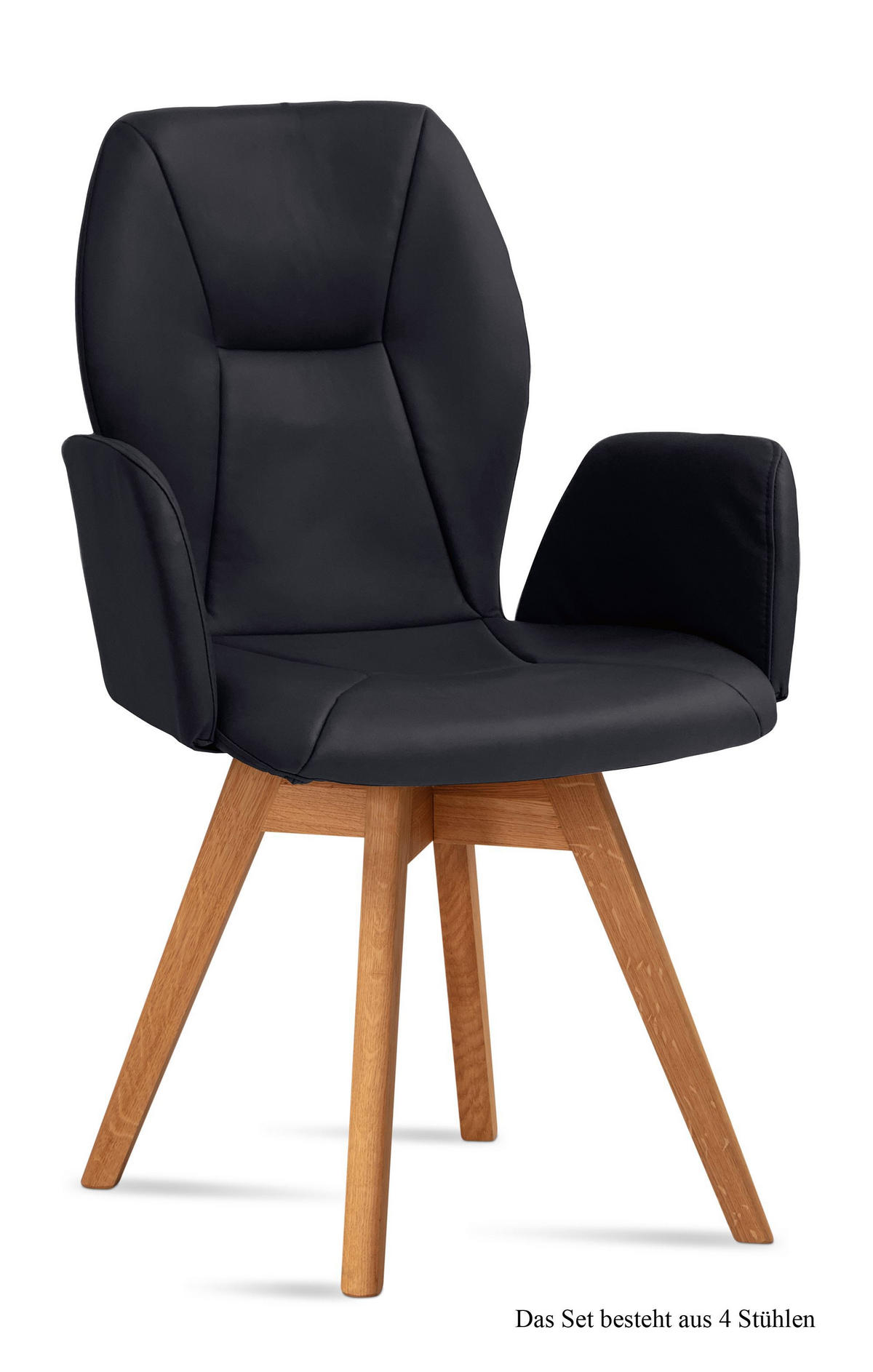 ARMLEHNSTUHL drehbar (4er-Set) Draia 58x92x60 Eiche geölt/Anthrazit - Eichefarben/Anthrazit, Kunststoff (60/92/58cm) - 58aufmkessel