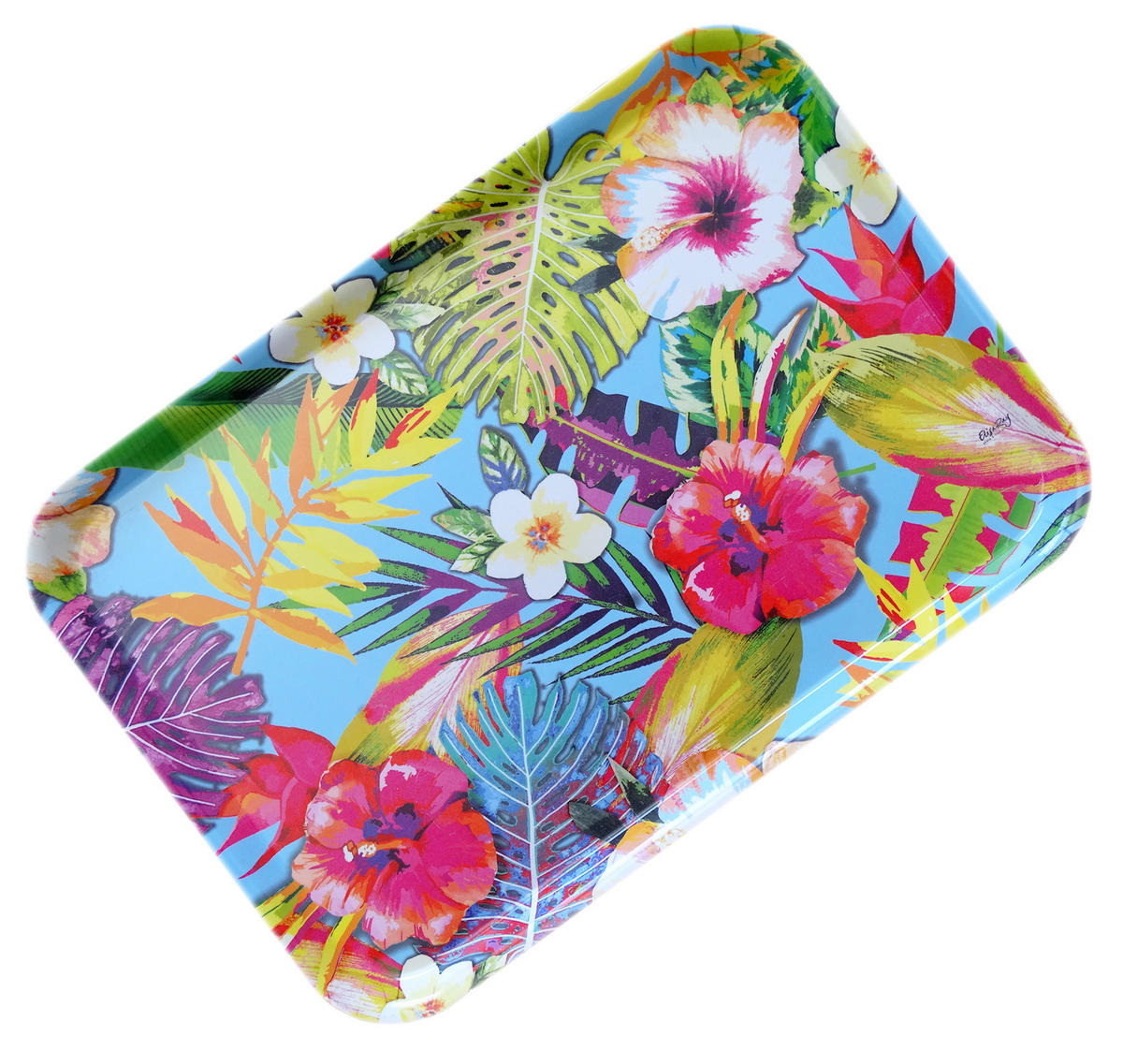 TABLETT Tropical, rechteckige Melamin Serviertablett 45x31 cm - Multicolor, Kunststoff (31/2/45cm) - Lashuma