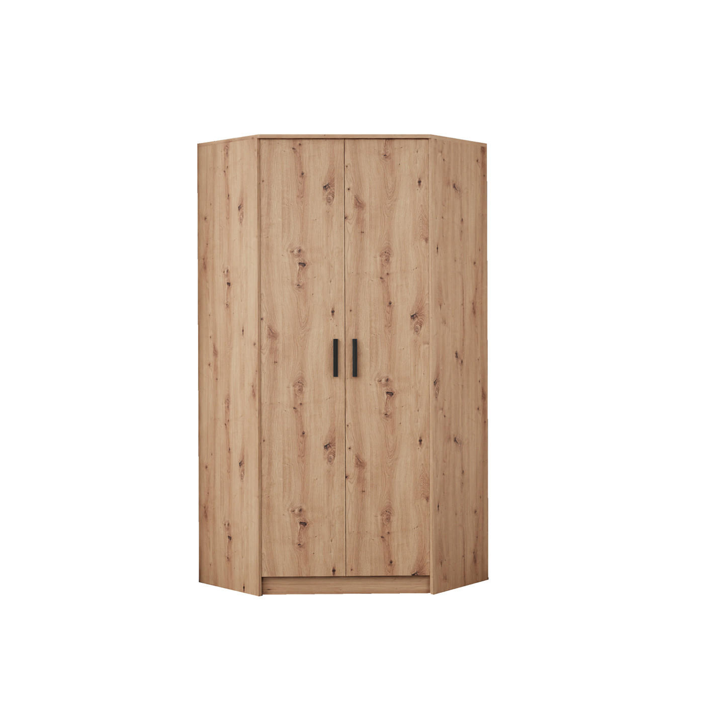 ECKSCHRANK G8/A EICHE ARTISAN 91/195/91 - Schwarz/Eiche Artisan, Holzwerkstoff/Kunststoff (91/195/91cm) - Marmex Möbel