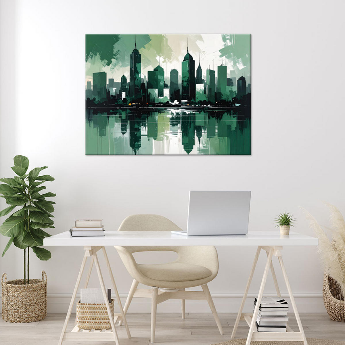 LEINWANDBILD Städte & Architektur 60x40cm - Grün, Textil (60/40cm) - Feeby