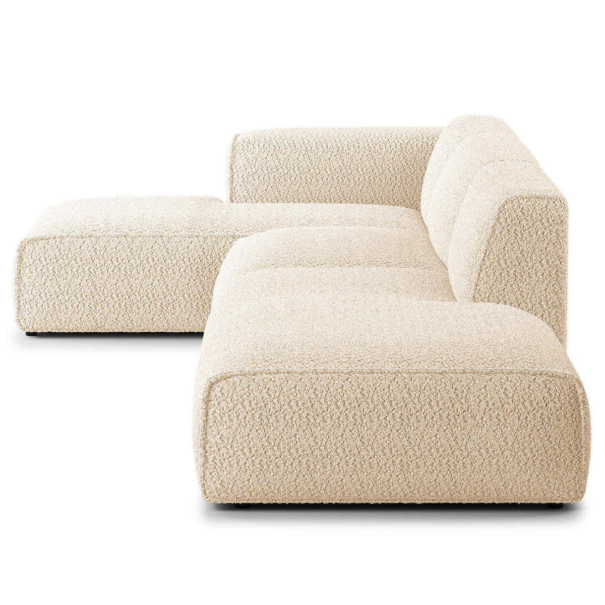 ECKSOFA mit Chaiselongue - Beige/Schwarz, Kunststoff/Textil (290/173cm) - home24