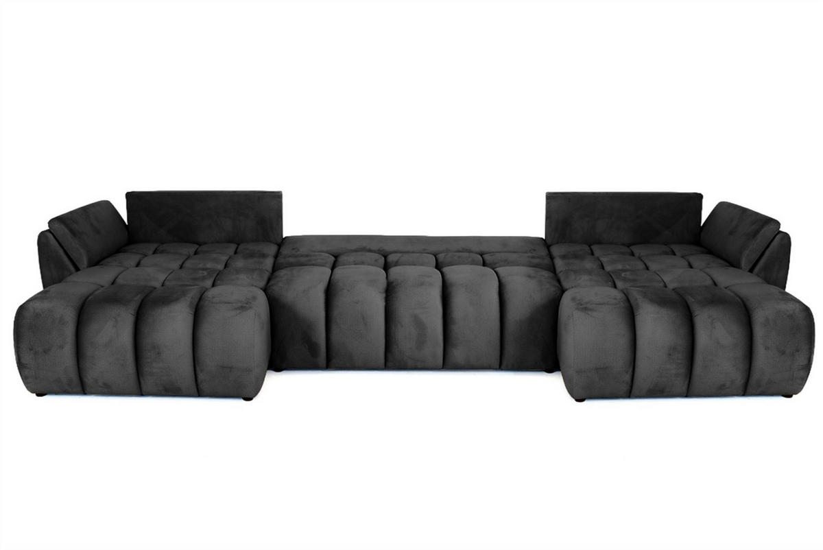 WOHNLANDSCHAFT Collin Mit Schlaffunktion - Dunkelgrau, Holzwerkstoff/Textil (382/85/185cm) - Fun Möbel