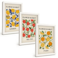 BILDER SET 3er Set - 20x30 cm Weißer Rahmen - Blumenplakate in Städten - Weiß, Kunststoff (20/30cm) - TULUP