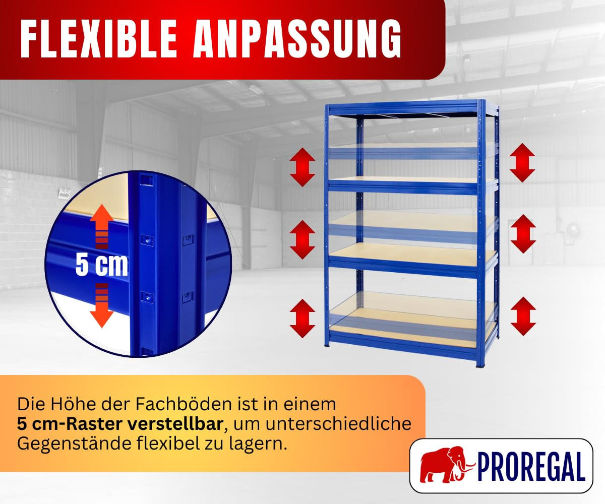 SCHWERLASTREGAL Dino 180x120x60 cm Fachlast 600 kg Blau - Blau, Metall (120/180/60cm) - PROREGAL