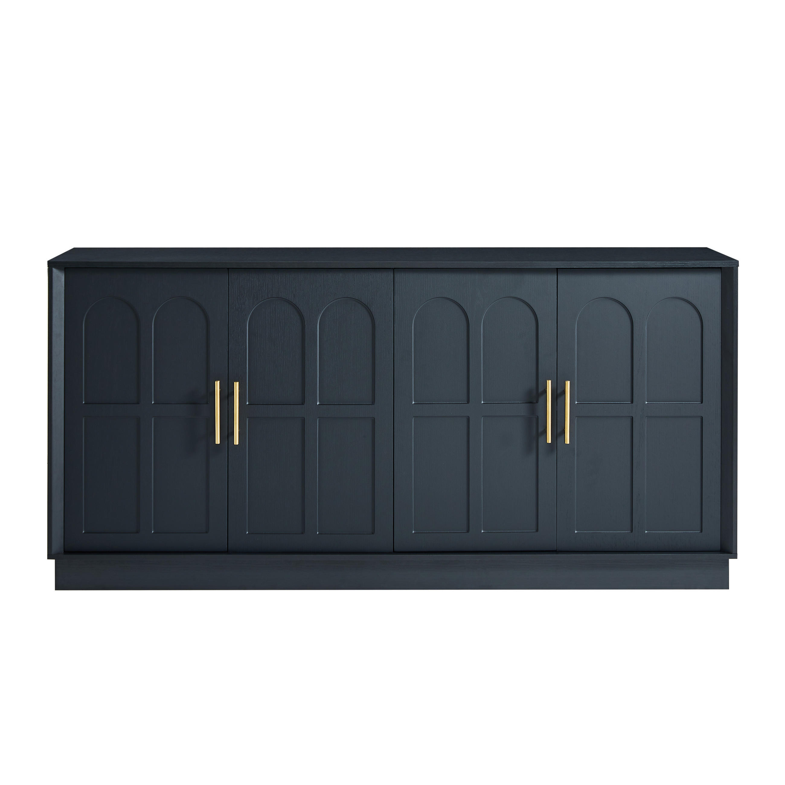 SIDEBOARD aus MDF 169x40x80 cm Schwarz mit verstellbaren Einlegeböden und Kippschutz - Schwarz, Holzwerkstoff (169/80/40cm) - Modfu