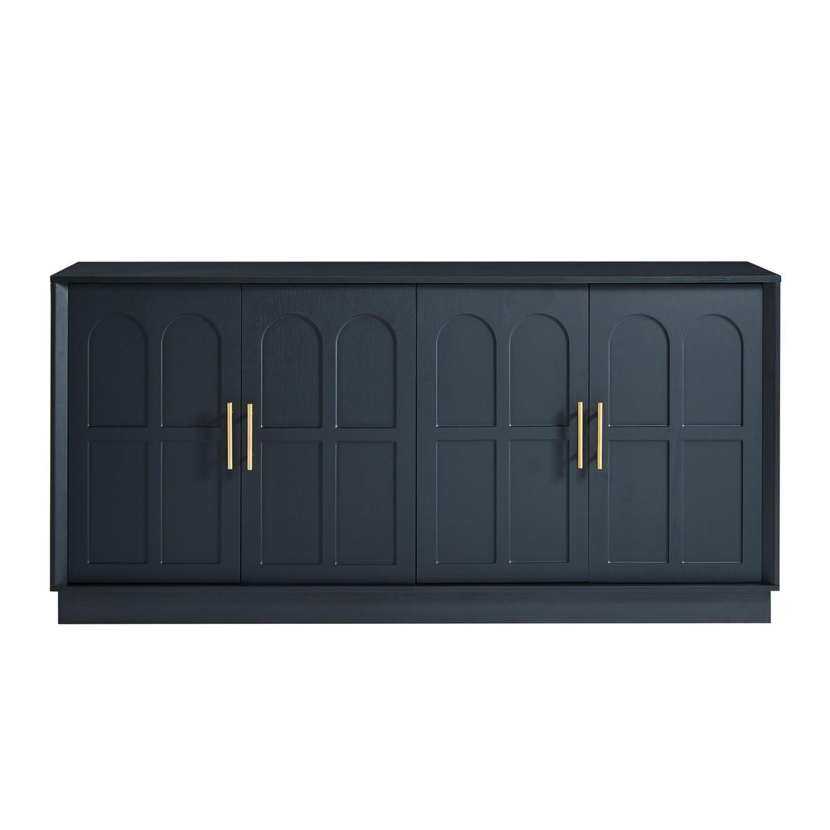 SIDEBOARD 169x40x80 cm mit gewölbter Front, Schwarz - Schwarz, Holzwerkstoff (169/80/40cm)