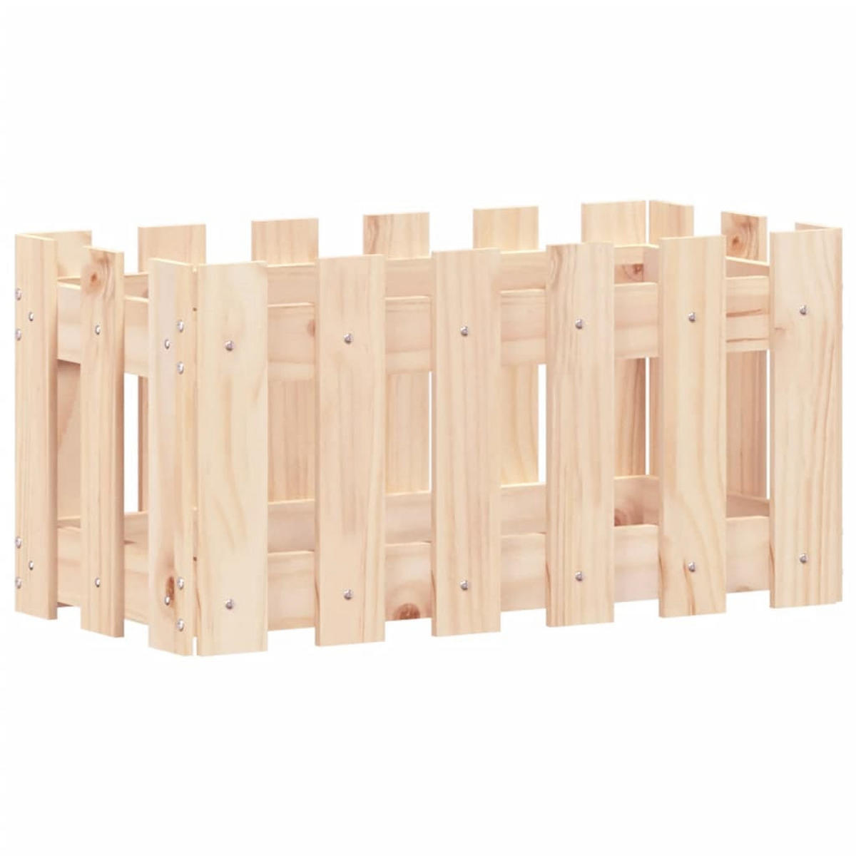 PFLANZKÜBEL Lattenzaun-Design 60x30x30 cm Massivholz Kiefer - Naturfarben, Holz (60/30/30cm)