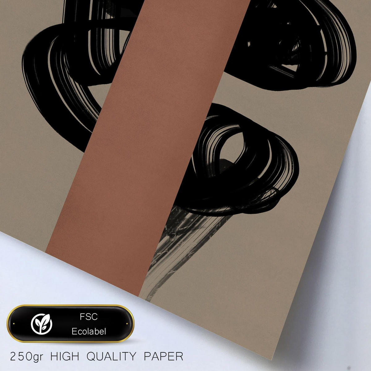 POSTER Set Mit 6 Utopisches Handwerk In Form Abstracts Ästhetische Dekorative Gemälde Für Ihr Wohnzimmer Zuhause A3 & A4 Rahmen Aus Hellem Holz - Beige, Papier (29/3cm) - Nacnic