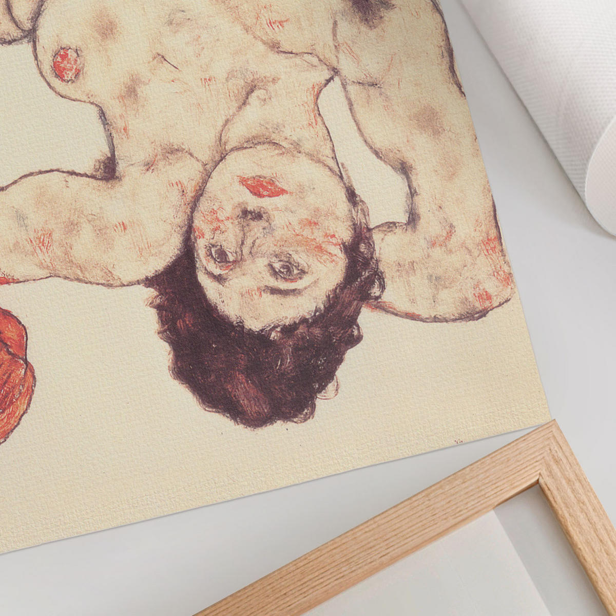 POSTER - 42x29 cm (A3) - Egon Schiele - Weiblicher Akt - Beige, Textil (42/29.7/0.1cm) - TULUP