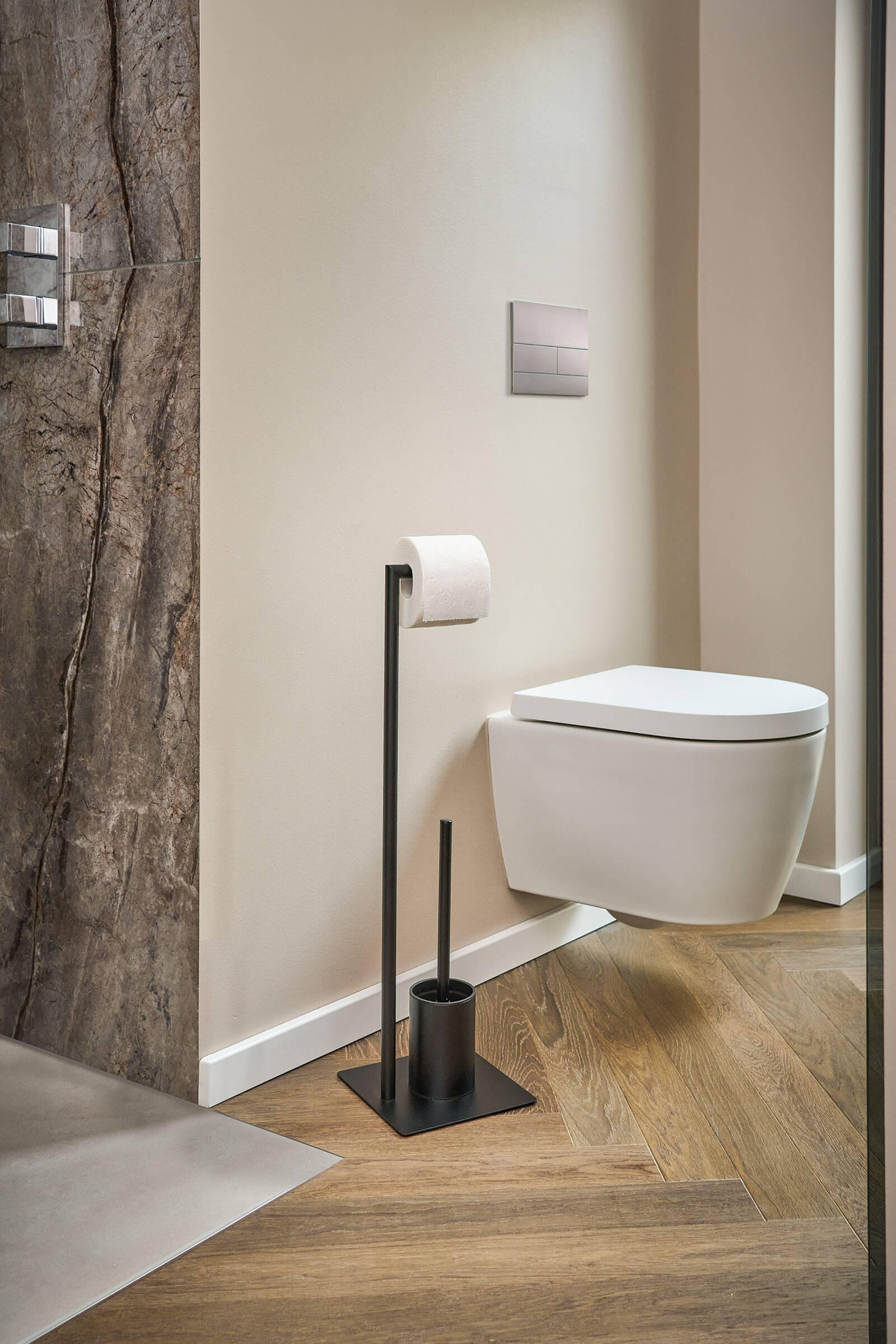 TOILETTENBÜRSTENHALTER 20/20/70 cm - Schwarz, Metall (20/70/20cm)