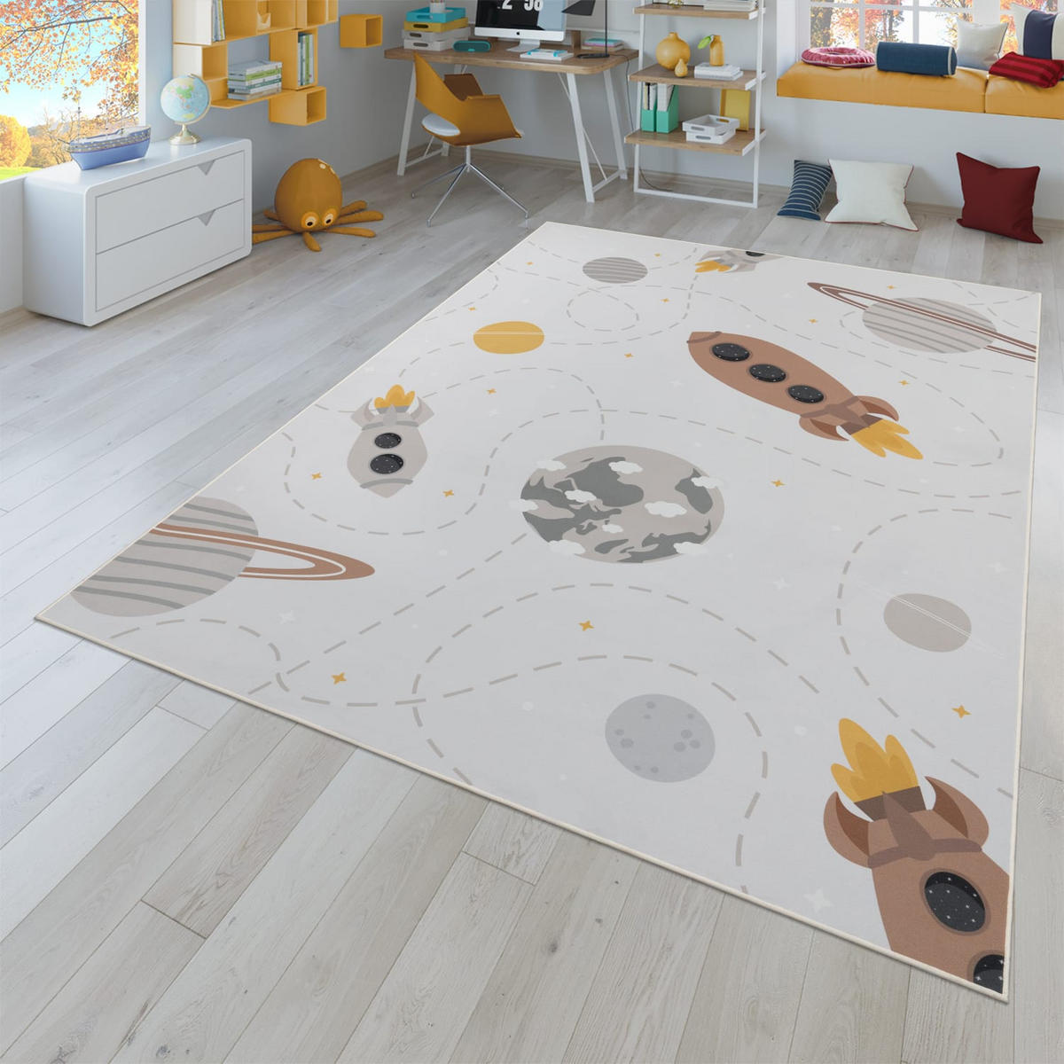 KINDERTEPPICH Sterne Creme 100 x 200 cm - Creme, Kunststoff (100/200cm) - TT Home