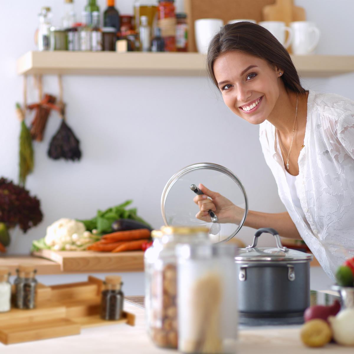 GEWÜRZREGAL - Hellbraun, Holz (38.6/8.2/21cm) - Relaxdays