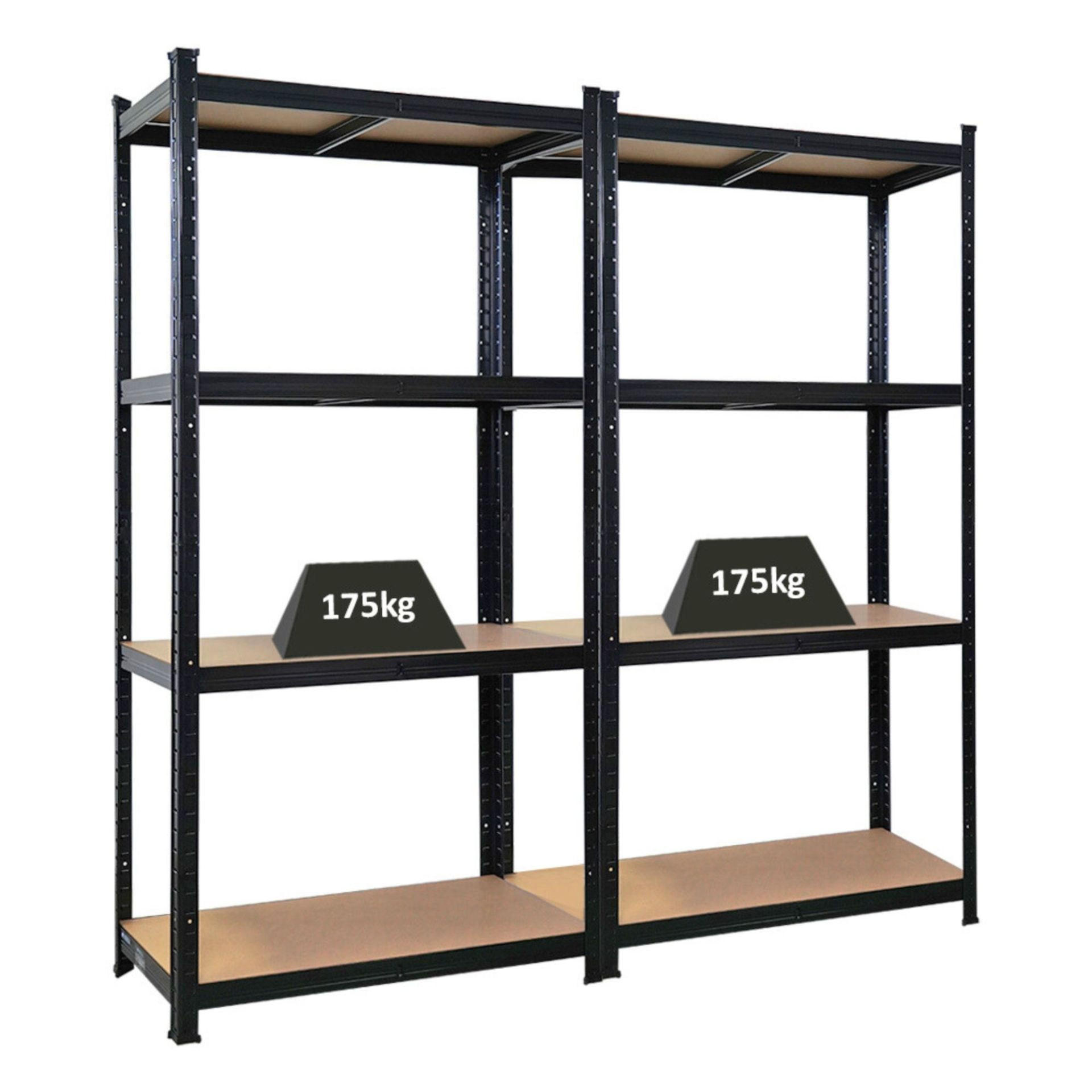 KELLERREGAL Gorilla 2er-Set mit 2x 160x80x40cm Fachlast 175 kg Schwarz - Schwarz, Metall (80/160/40cm) - PROREGAL