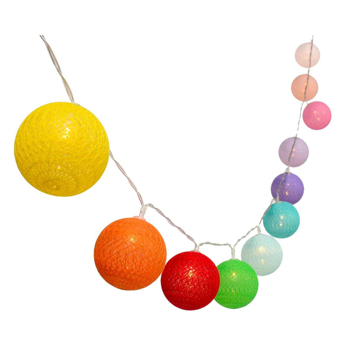 LICHTERKETTE MIMY mehrfarbig - Multicolor, Textil (380/1/1cm) - Lumisky