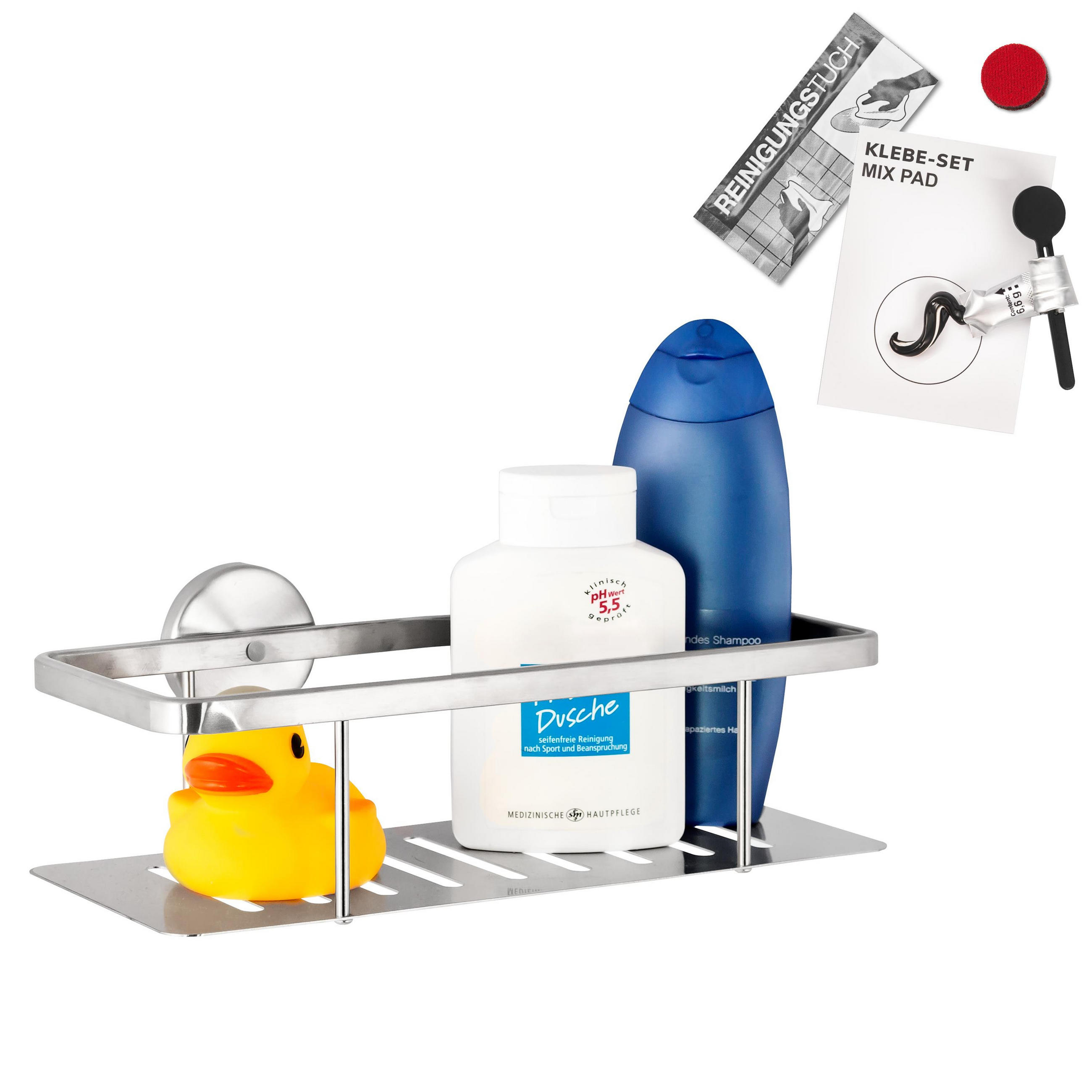 DUSCHKORB PIAZZA, Edelstahl - Silberfarben, Metall (28/10/13.5cm) - bremermann