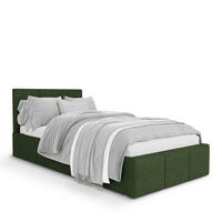 POLSTERBETT für Schlafzimmer Bett mit Stauraum Khaki 90x200cm Kopfteil 120cm - Olivgrün, Holzwerkstoff/Metall (90/200cm) - Muralo