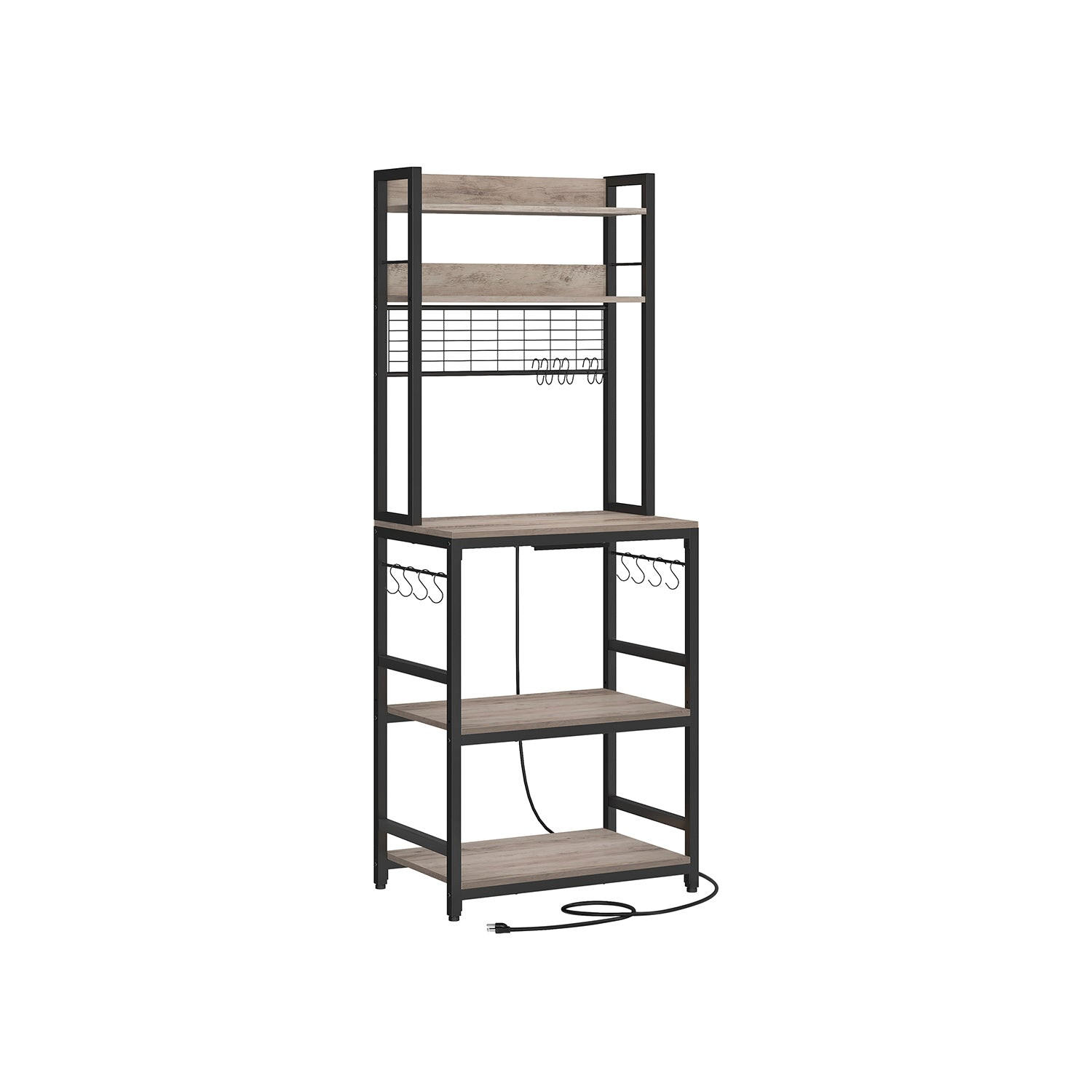 KÜCHENREGAL BAMAKO - Schwarz, Holzwerkstoff (60/170/40cm) - Hansiro