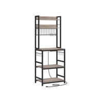 KÜCHENREGAL BAMAKO - Schwarz, Holzwerkstoff (60/170/40cm) - Hansiro
