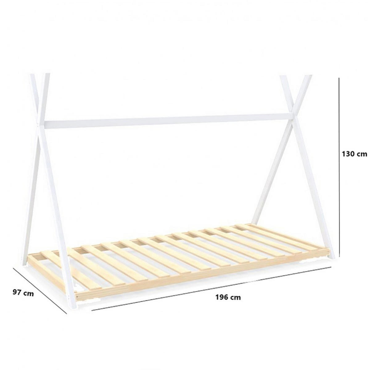 HAUSBETT SIOUX mit Lattenrost/ Kinderbett 90x190 - Weiß - Weiß, Holz (90/190cm) - Weber Industries