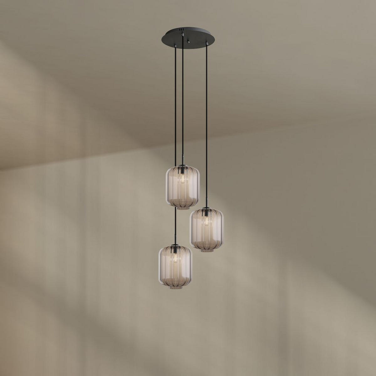 GALERIELEUCHTE Velo 3-flammig Klar Ø 25 cm - Klar/Schwarz, Glas (25/25/27cm) - s.luce