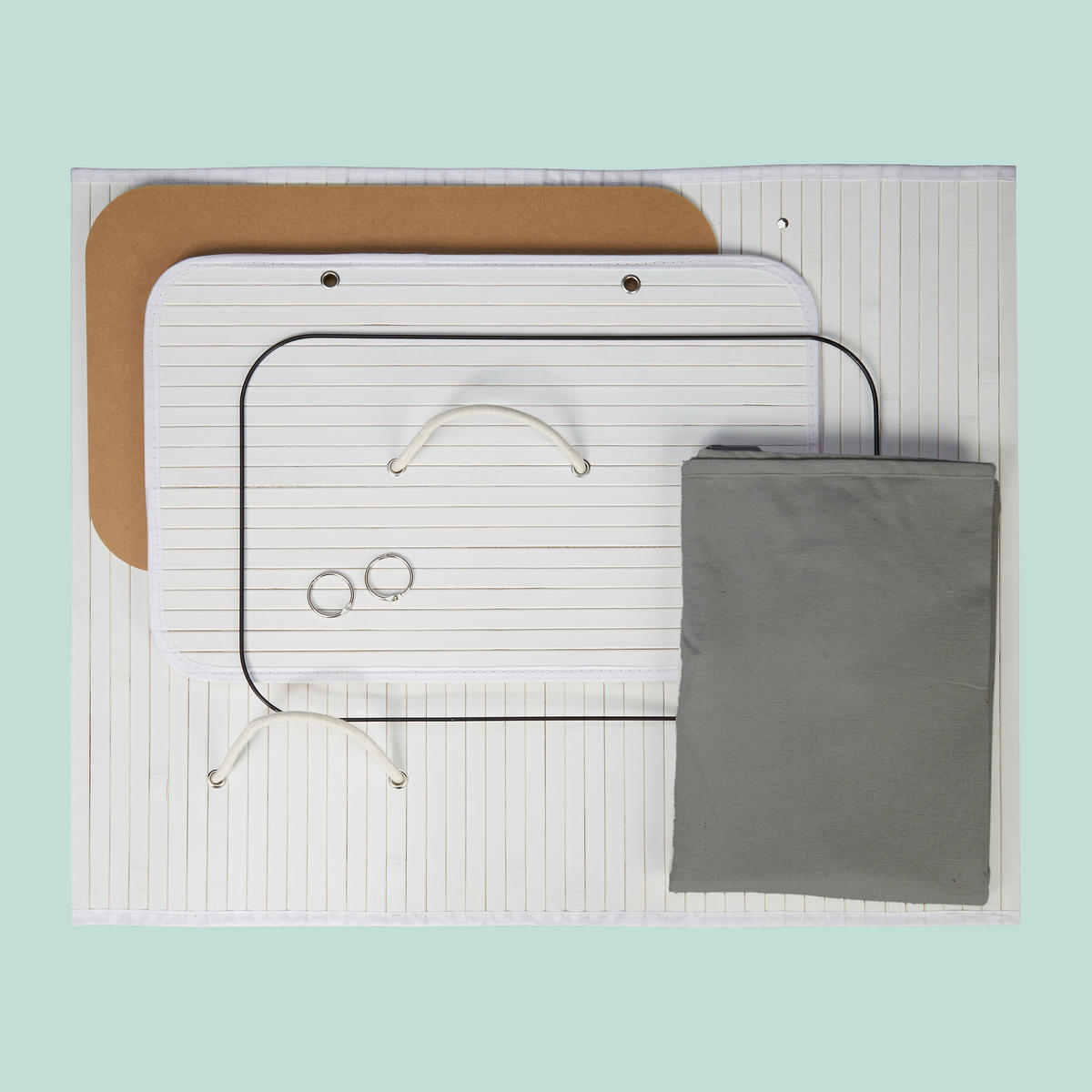 WÄSCHEKORB Bambus - Weiß, Holz/Textil (52/63/32cm) - Relaxdays