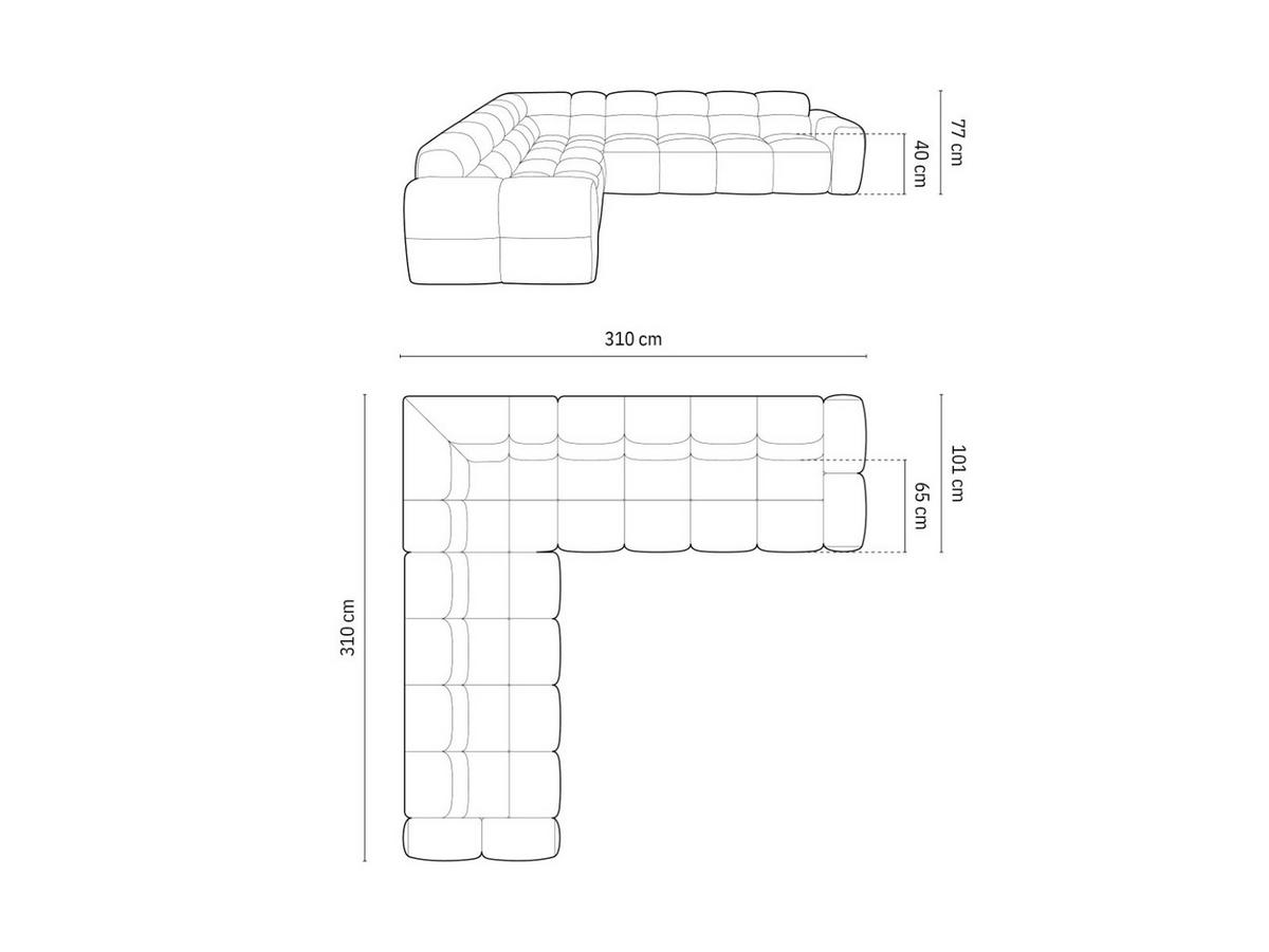 ECKSOFA wendbar Lisa aus Samt terrakotta 5 Sitzplätze - Terracotta, Textil (310/310cm) - Micadoni