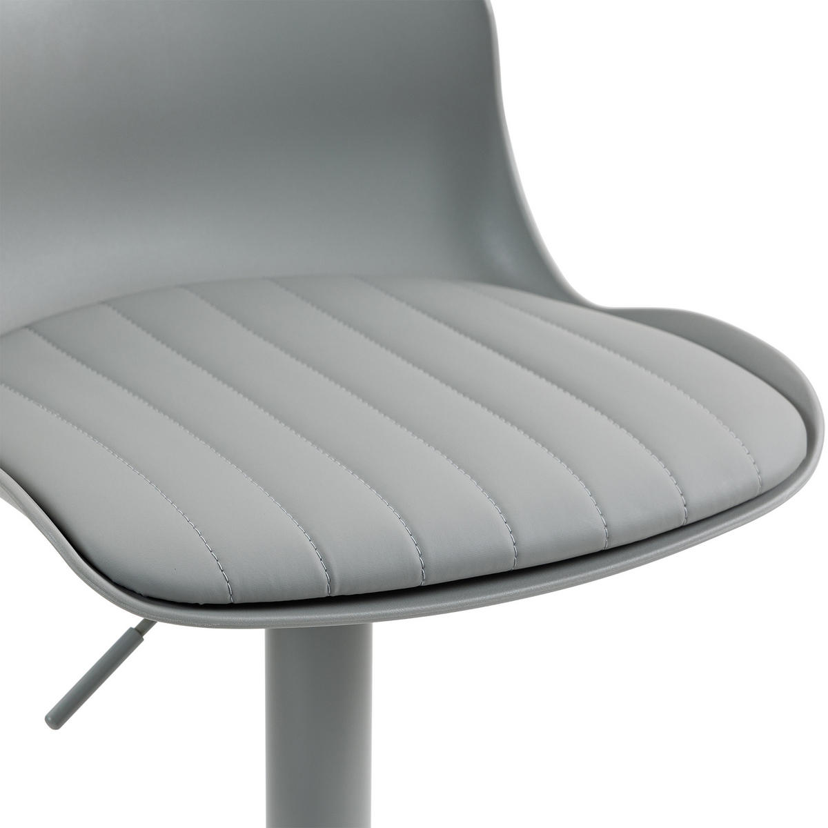 BARHOCKER Grau 2er-Set höhenverstellbar mit Rückenlehne und Fußstütze - Grau, Metall (43/80/44cm) - PANGIVO