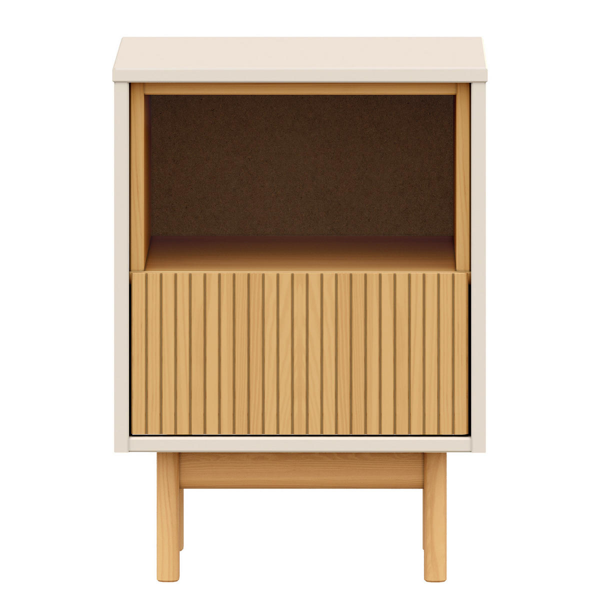 MASSIVE NACHTKOMMODE - Pinie / Kaschmir - Braun, Holz (41/52/35cm) - home24