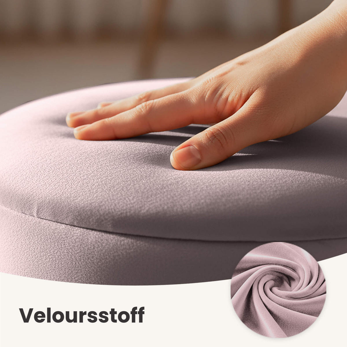 SITZBANK Altrosa - Pink, Textil/Metall (80/42/42cm) - Akord