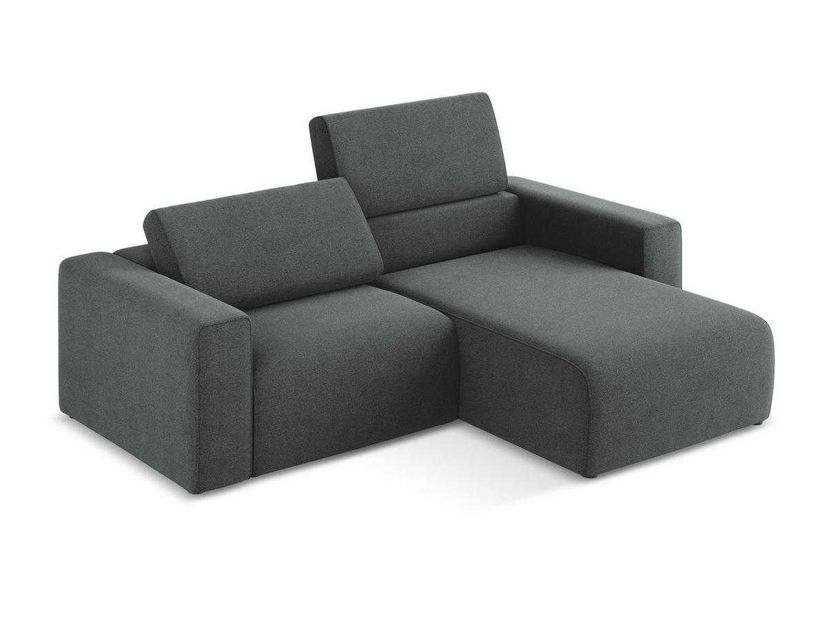 ECKSOFA Rechts Strukturstoff Stoff Grau - Beige/Schwarz, Kunststoff/Textil (224/167cm) - Makamii