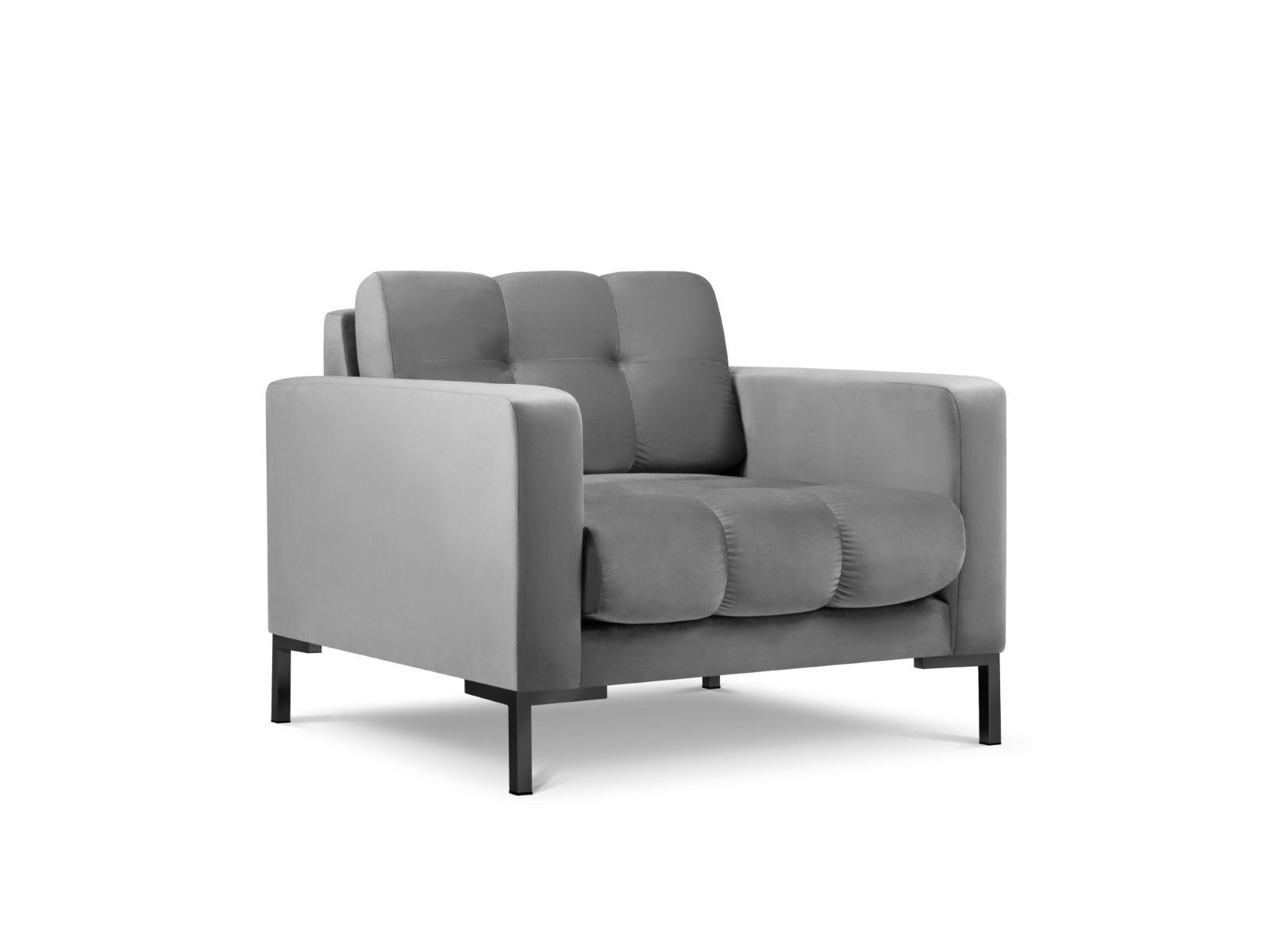 SESSEL Mamaia aus Samt hellgrau - Hellgrau, Textil (92/75/87cm) - Micadoni