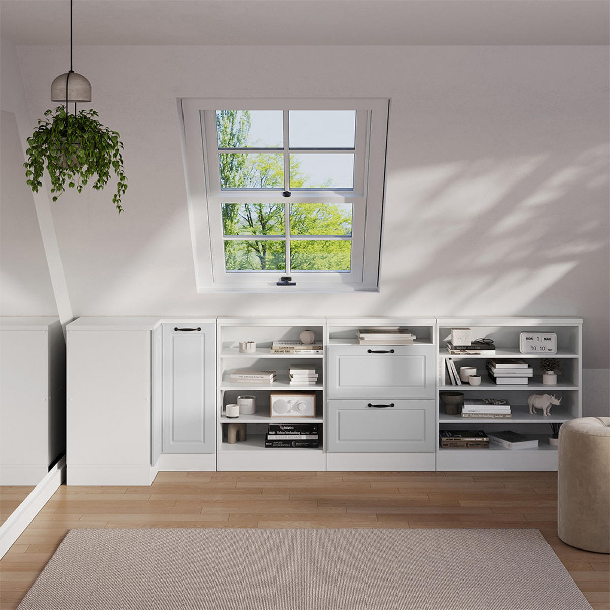 DACHSCHRÄGENSCHRANK ECKSCHRANK Rion Weiß Landhaus/Weiß 75.6 x 81.6 cm mit 1 Tür - Weiß, Holzwerkstoff (75.6/81.6/75.6cm) - Vicco