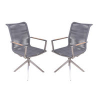 GARTENSTUHL Dennis 2er Set Edelstahl Anthrazit 95x63x54cm - Anthrazit, Metall (63/95/54cm) - DELUKE