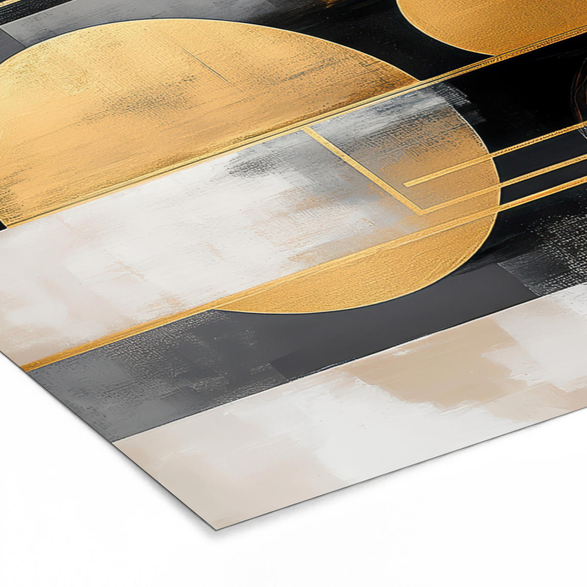 ZARÁMOVANÝ PLAGÁT Abstraktné - Zlato - Striebro - Tvary - Estetické - Moderné 120x80 cm - zlatá, papier (120/80cm) - MuchoWow