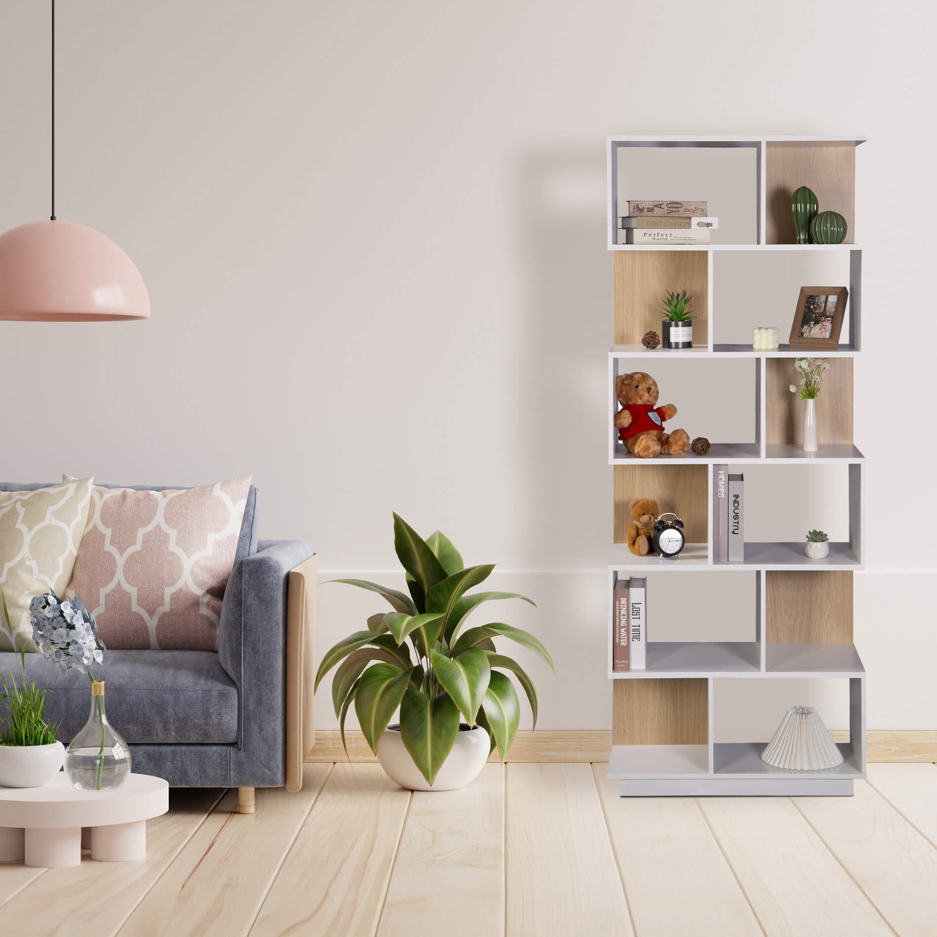 BÜCHERREGAL Weiß 29,5/70/180 cm - Weiß, Holzwerkstoff (70/180/29.5cm) - Mobili Rebecca