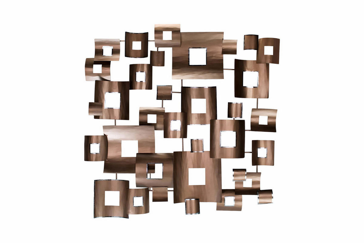WANDDEKO Kupfer 100/100 cm - Kupferfarben, Metall (100/100/6cm) - KUNSTLOFT
