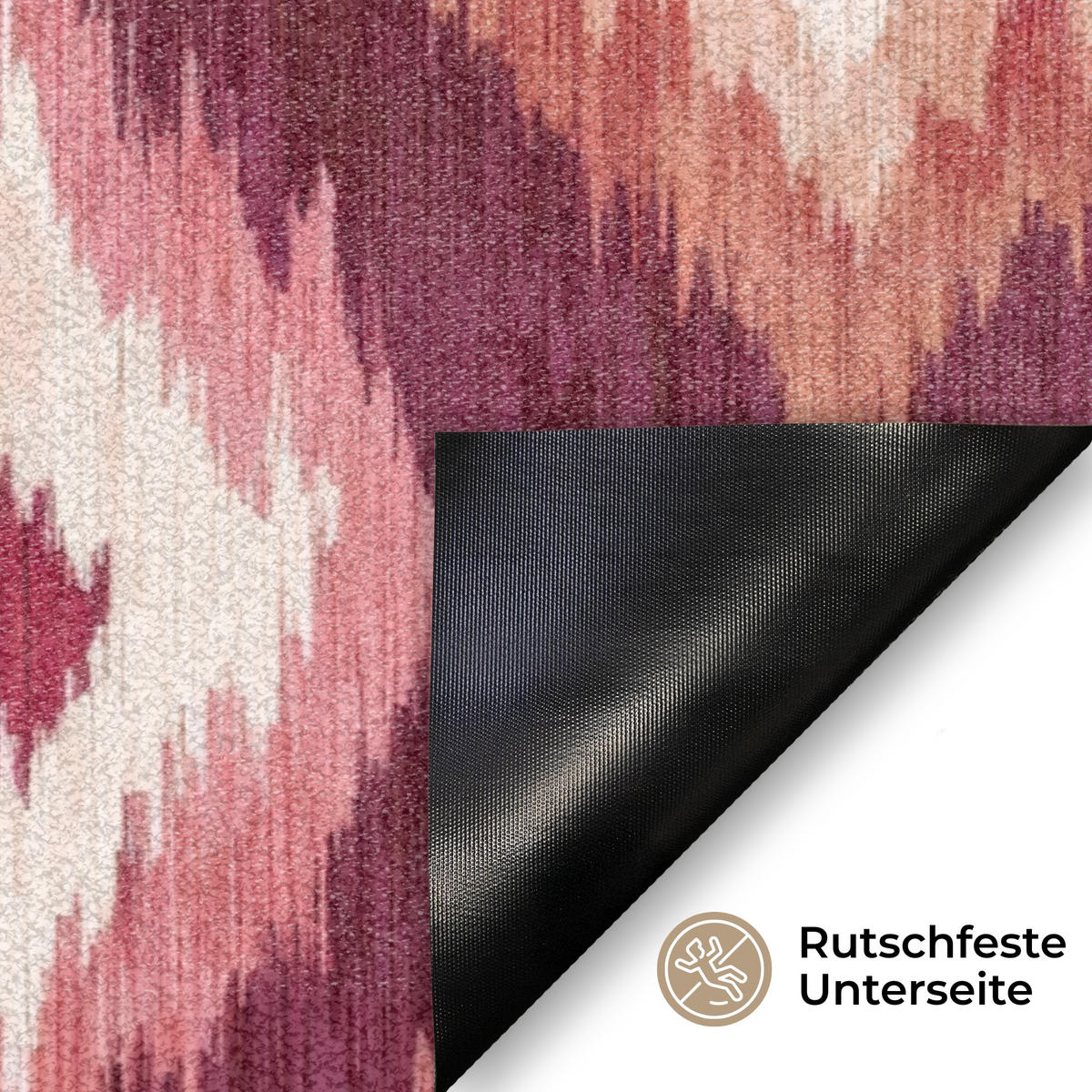 ROHOŽKA Diamantové tvary - Růžová - Vzor - Textura 90x60 cm - bobulová, plast/umělá hmota (90/0.4cm) - MuchoWow