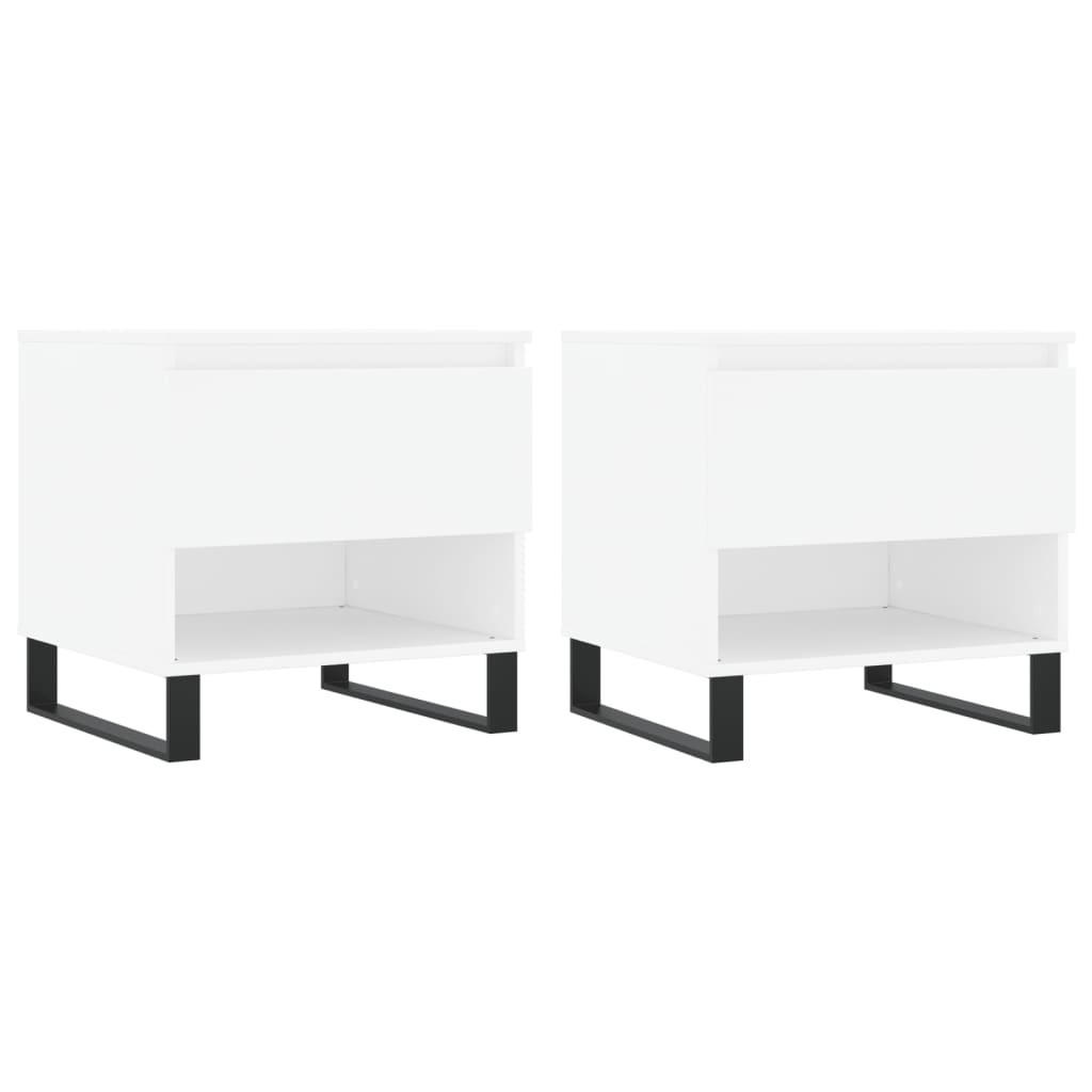 COUCHTISCHE 2 Stk. Weiß 50x46x50 cm Holzwerkstoff - Weiß, Holzwerkstoff (50/46/50cm) - furnicato