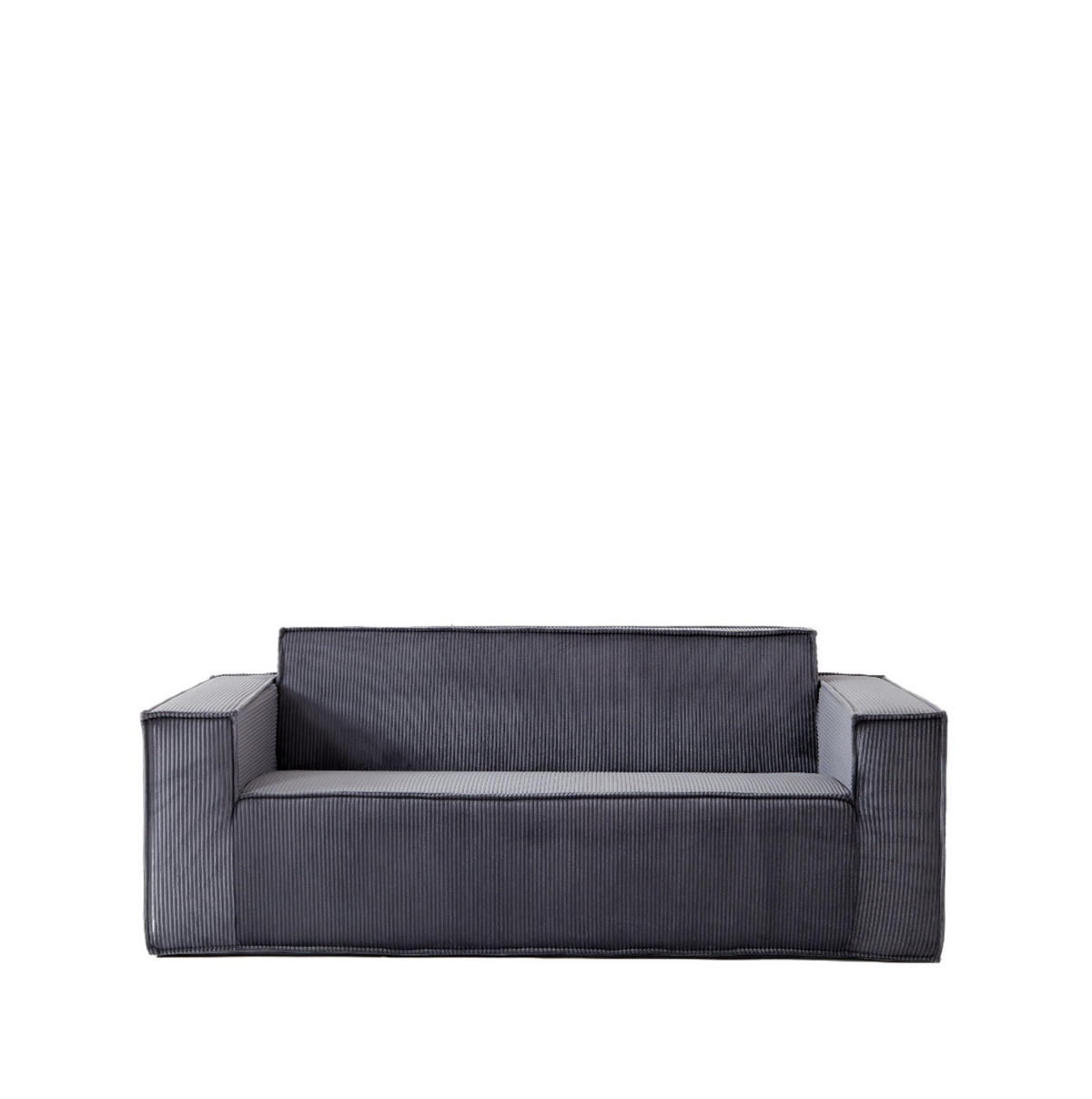 SOFA 2-Sitzer mit 65 cm Sitztiefe Cord Grau - Grau, Kunststoff (178/70/86cm) - Meubliv
