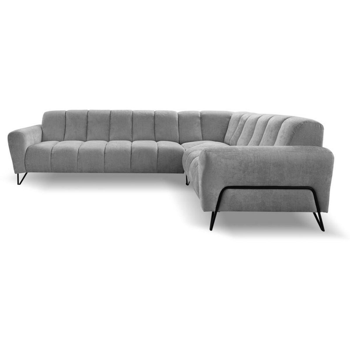 ECKSOFA Volare ohne Schlaffunktion grau links - Schwarz/Grau, Textil/Metall (295/235cm) - Beautysofa