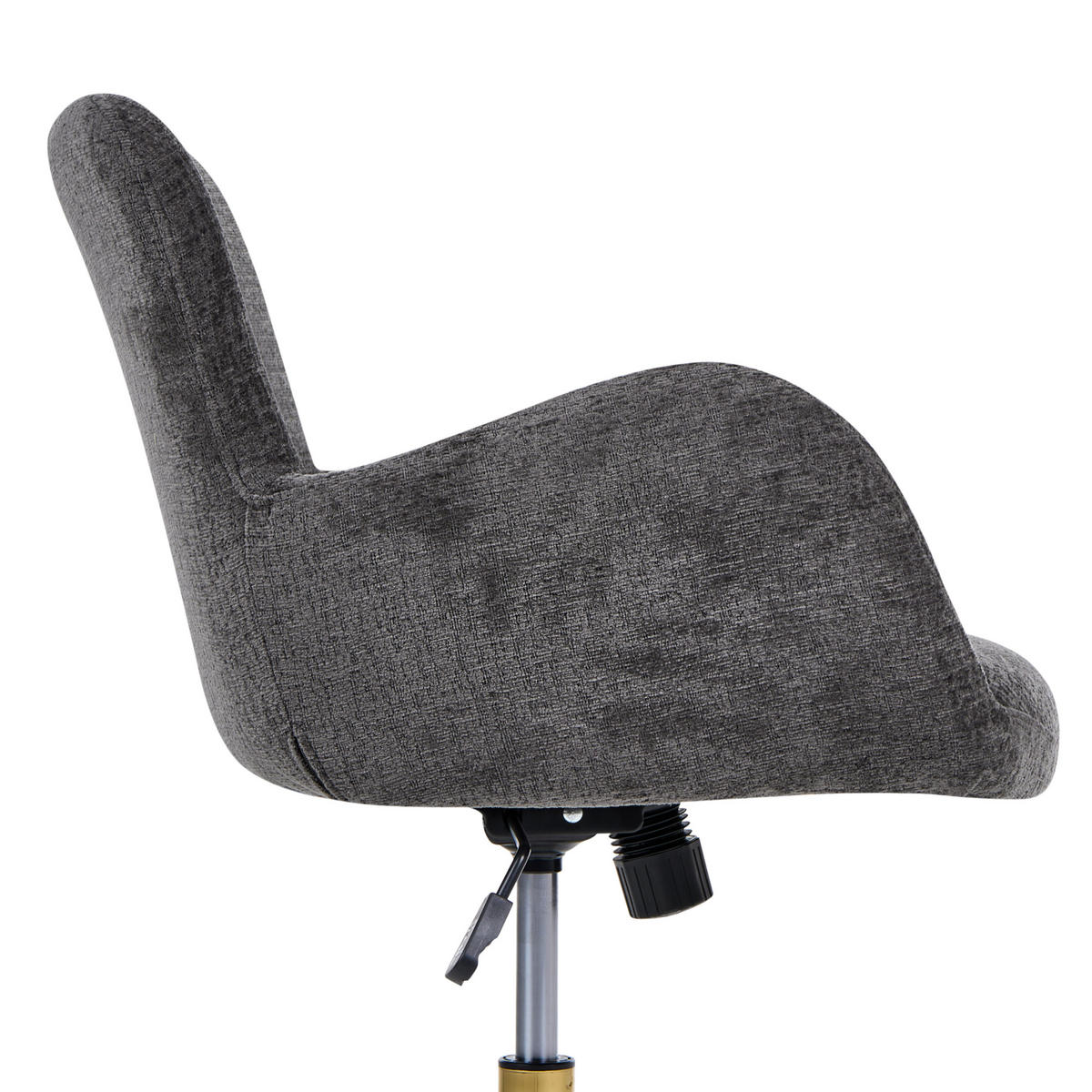 KANCELÁŘSKÁ ŽIDLE Žinylková látka Tmavě šedá Misorela - tmavě šedá, textil (60/80/60cm) - Beliani