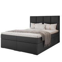 BOXBETT 120x200 cm mit Topper - Schwarz, Textil (180/200cm) - Idohome