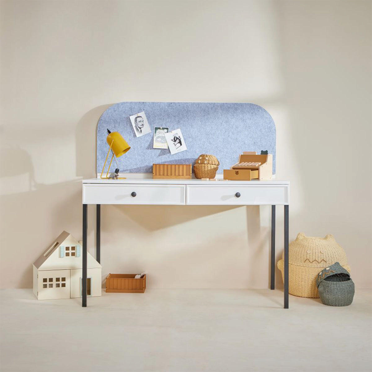 SCHREIBTISCH Lumi Weiß und Schwarz - Weiß, Holzwerkstoff (120/64/126.5cm) - Petits-meubles