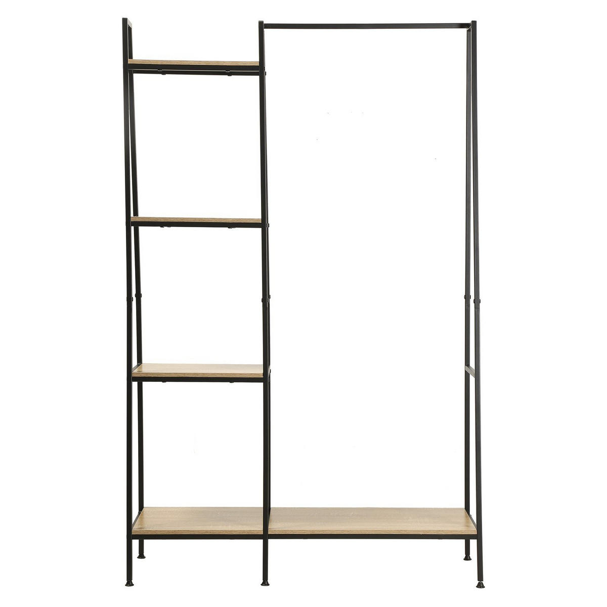 GARDEROBENSTÄNDER im industriellen Stil, 1 Regal mit 4 Etagen - Eichefarben, Holzwerkstoff (35/160/101cm) - Calicosy