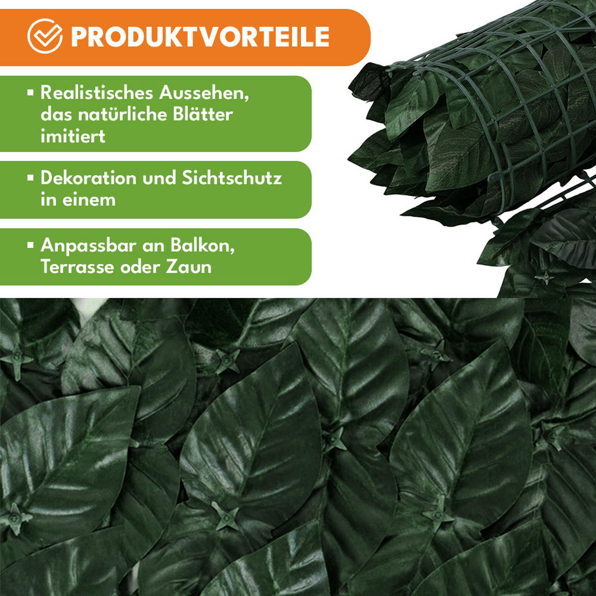 KUNSTPFLANZE Efeu 500x50cm - Grün, Kunststoff (50cm) - KRUMAD