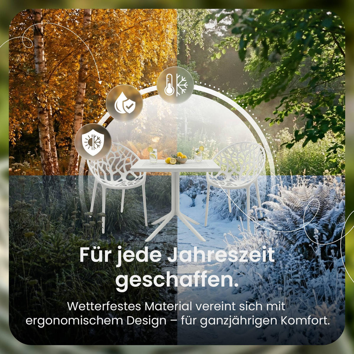 GARTENSITZGRUPPE 2 Kunststoff Weiß - Weiß, Kunststoff - CLP